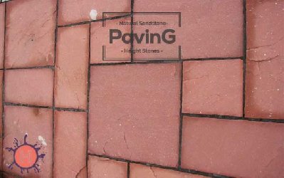agra red sandstone paving patio