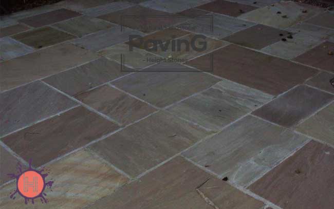 autumn brown sandstone paving patio