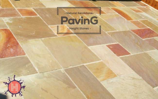 camel dust sandstone paving patio