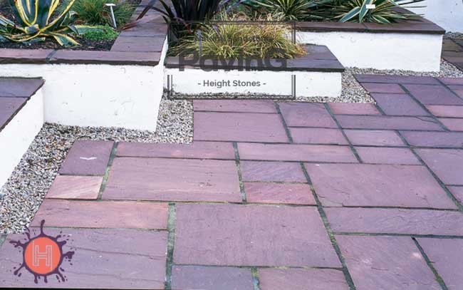 chocolate sandstone paving patio