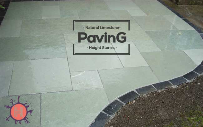 kota blue limestone paving patio