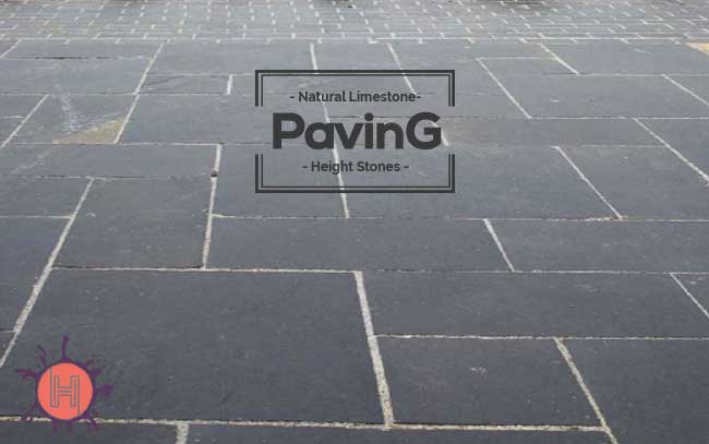 lime black limestone paving patio