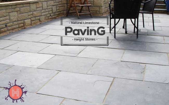 natural black limestone paving patio