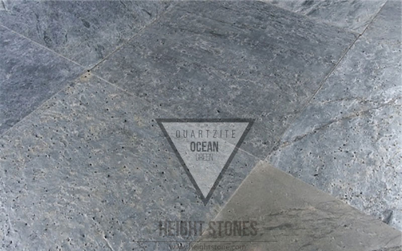 ocean green quartzite tiles slabs