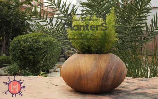 rainbow oval sandstone planter STP 9