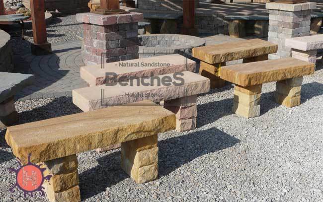 rainbow sandstone garden bench STB 3
