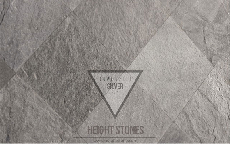 silver grey quartzite tiles slabs