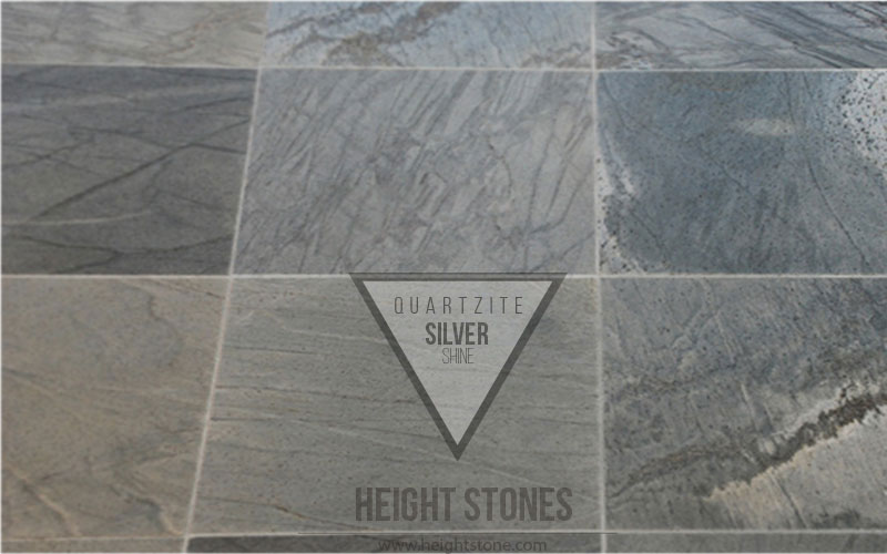silver shine quartzite tiles slabs