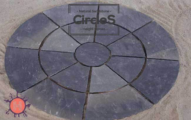 black sandstone circle paving kit