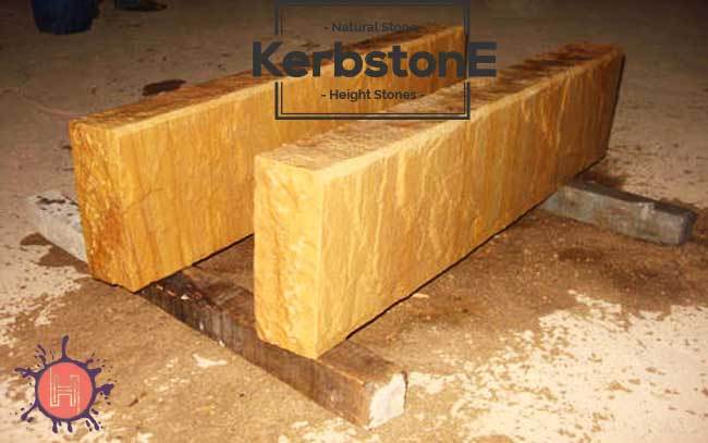 buff yellow sandstone kerbstone