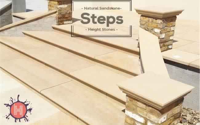 jodhpur pink sandstone steps risers