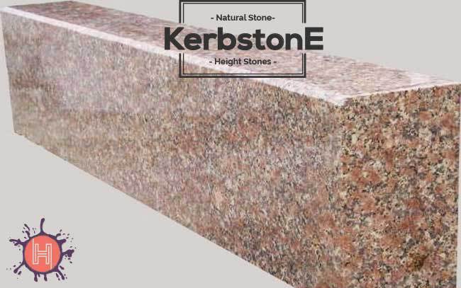 pink granite kerbstone