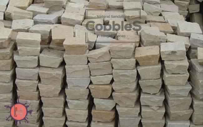 raj green sandstone cobbles
