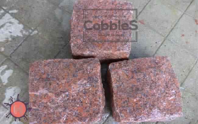 red granite cobbles