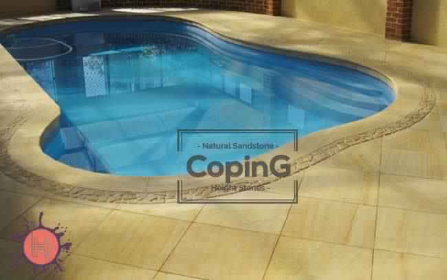 teakwood sandstone coping