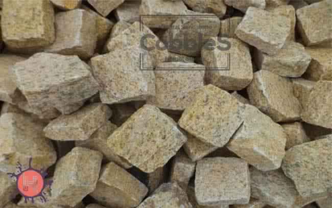 yellow granite cobbles